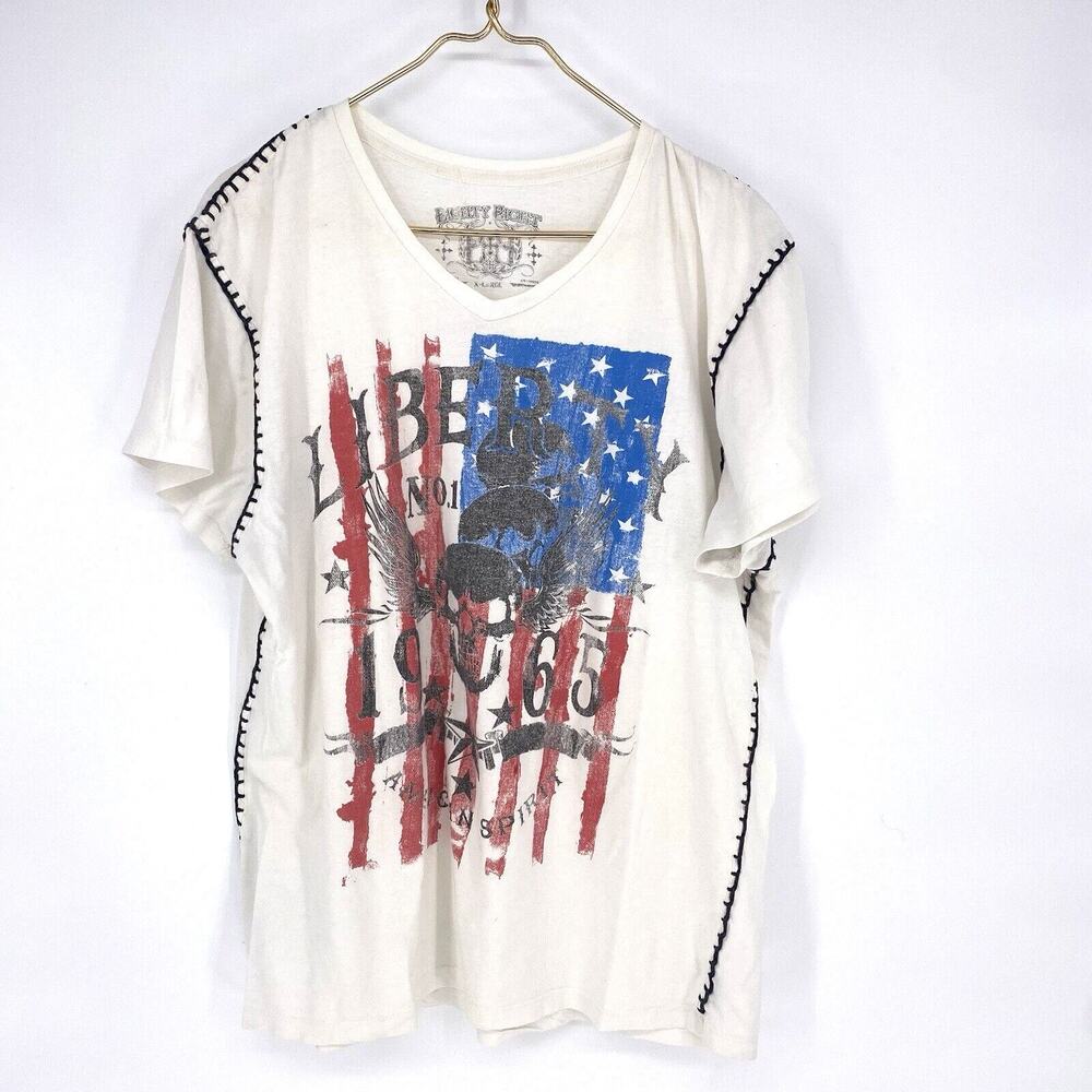 Eighty Eight V Neck T Shirt Liberty American Mens Size XL